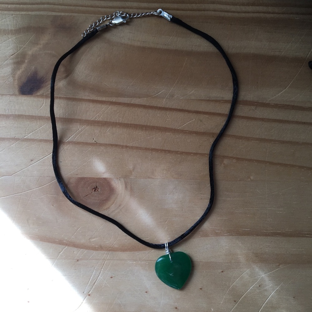Jade Green & Silk Cord Choker